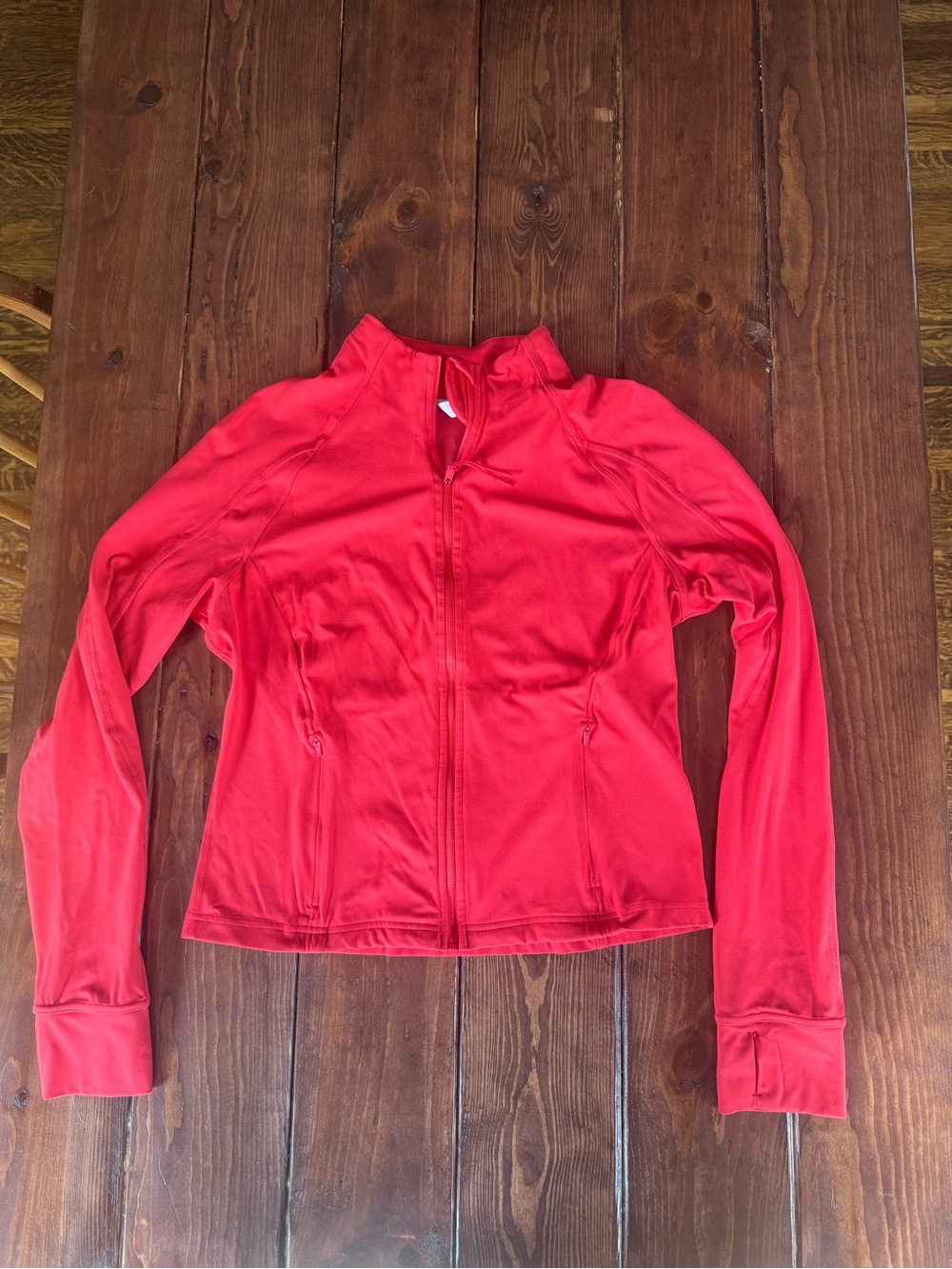 CRZ YOGA Women’s Red Full Zip Athletic Jacket Size XL 14 Thumbholes - Picture 2 of 4